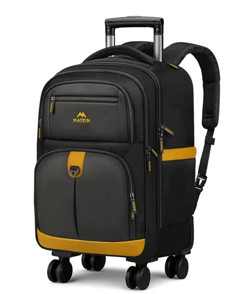 MATEIN Rolling Backpack with 4 Spinner Wheels, 17 Inch Roller Backpack with USB